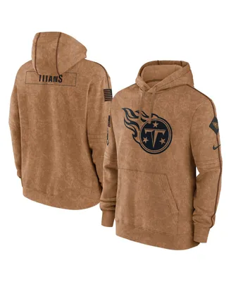 Men's Nike Brown Distressed Tennessee Titans 2023 Salute To Service Club Pullover Hoodie