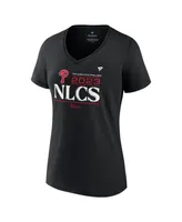 Women's Fanatics Black Philadelphia Phillies 2023 Division Series Winner Locker Room V-Neck T-shirt