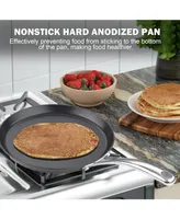 Cooks Standard Nonstick Hard Anodized 9.5-inch 24cm Crepe Griddle Pan, Black