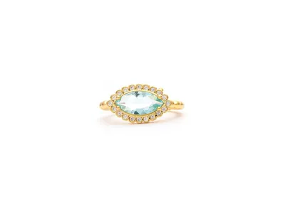 London Blue Crystal East West Ring
