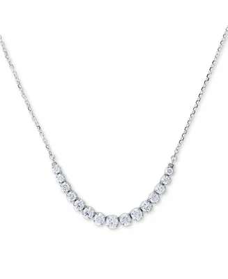 Diamond Graduated 17" Collar Necklace (2 ct. t.w.) in 14k White Gold
