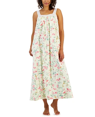 Charter Club Women's Cotton Floral Lace-Trim Nightgown, Created for Macy's