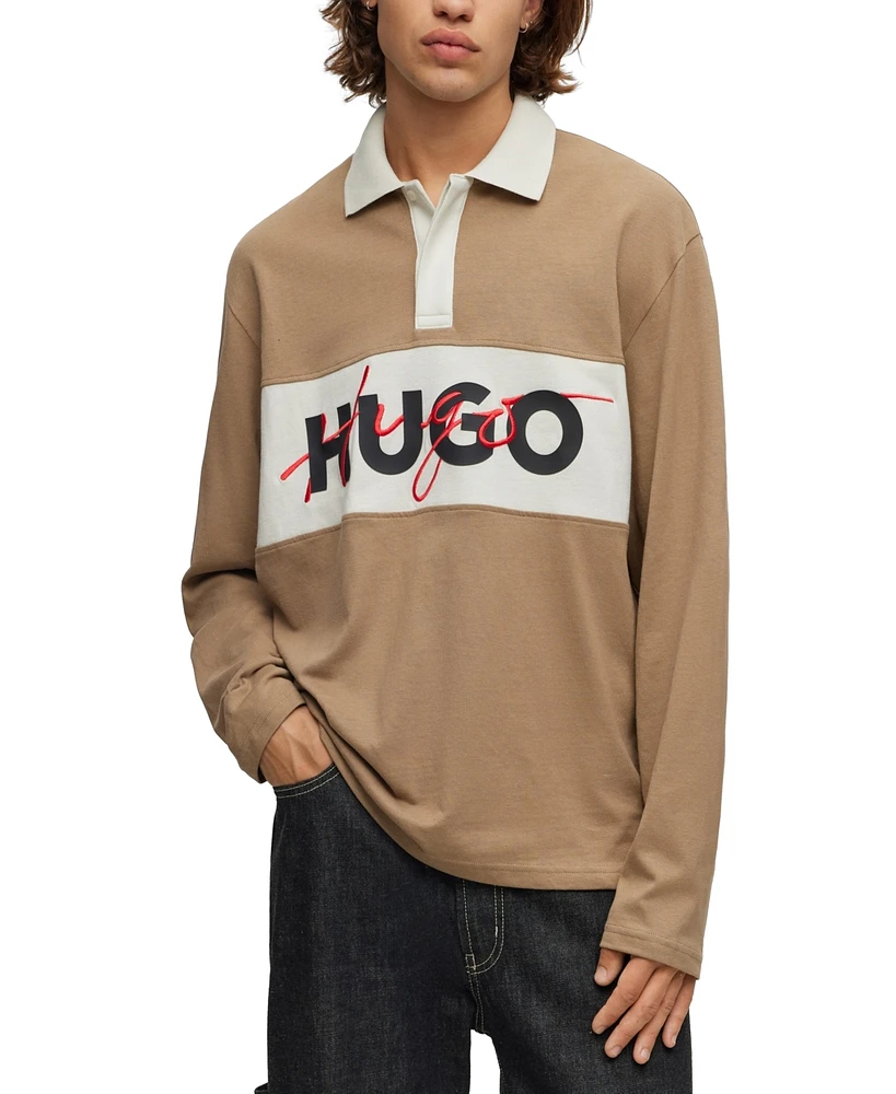 Hugo Boss Men's Dilvret Long Sleeve Logo Graphic Shirt