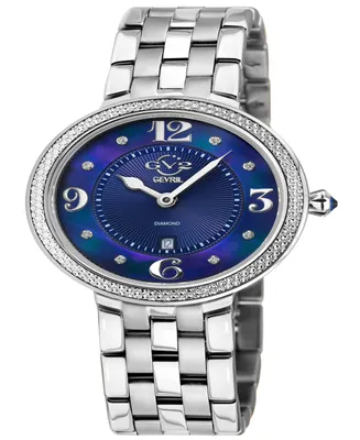 GV2 by Gevril Women's Verona Silver-Tone Stainless Steel Watch 37mm