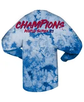 Women's Spirit Jersey Royal Texas Rangers 2023 World Series Champions Crystal-Dye Long Sleeve T-shirt