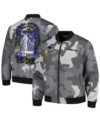 Men's and Women's The Wild Collective Gray Golden State Warriors 2023/24 City Edition Camo Bomber Full-Zip Jacket