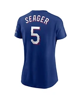 Women's Nike Corey Seager Royal Texas Rangers 2023 World Series Champions Name and Number T-shirt