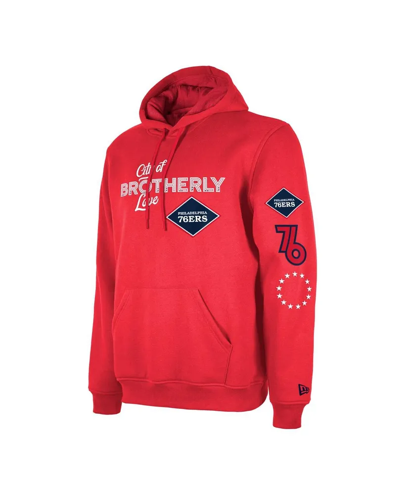 Men's New Era Red Philadelphia 76ers 2023/24 City Edition Pullover Hoodie