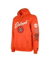 Men's New Era Orange Detroit Pistons 2023/24 City Edition Big and Tall Pullover Hoodie