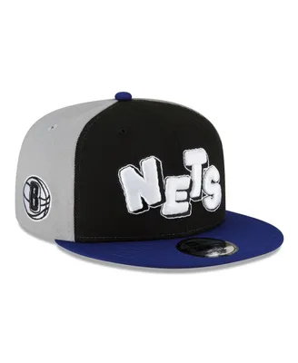 Youth Boys New Era Black, Navy Brooklyn Nets 2023/24 City Edition 9FIFTY Snapback Adjustable Hat