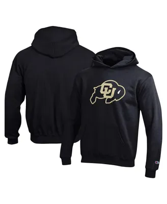 Big Boys Champion Black Colorado Buffaloes Powerblend Primary Logo Pullover Hoodie