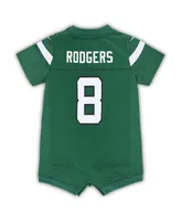 Newborn and Infant Boys Girls Nike Aaron Rodgers Green New York Jets Game Romper Jersey