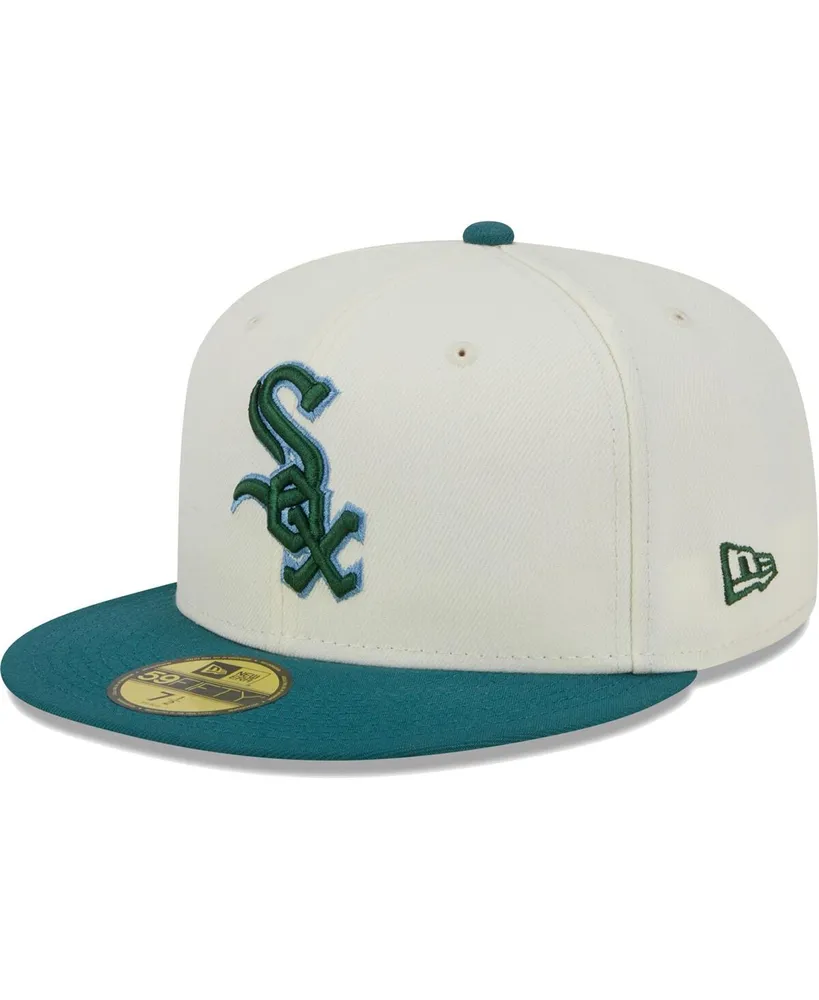 Men's New Era Cream Chicago White Sox Chrome Evergreen 59FIFTY Fitted Hat