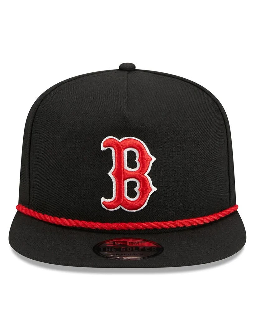 Men's New Era Black Boston Red Sox Branch Golfer Snapback Hat