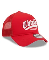 Men's New Era Red Kansas City Chiefs Caliber Trucker 9FORTY Adjustable Hat