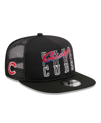 Men's New Era Black Chicago Cubs Street Team A-Frame Trucker 9FIFTY Snapback Hat