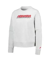Women's League Collegiate Wear Ash Nebraska Huskers Boxy Pullover Sweatshirt