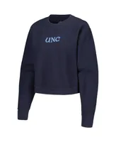 Women's League Collegiate Wear Navy North Carolina Tar Heels Timber Cropped Pullover Sweatshirt