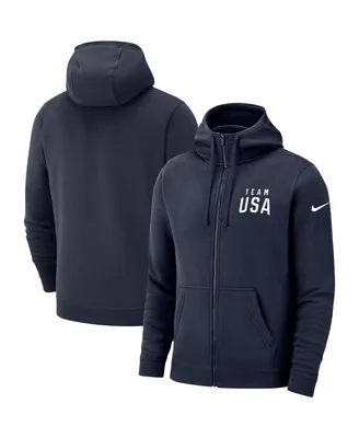 Men's Nike Navy Team Usa Club Fleece Full-Zip Hoodie