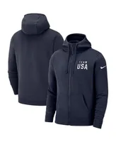 Men's Nike Navy Team Usa Club Fleece Full-Zip Hoodie