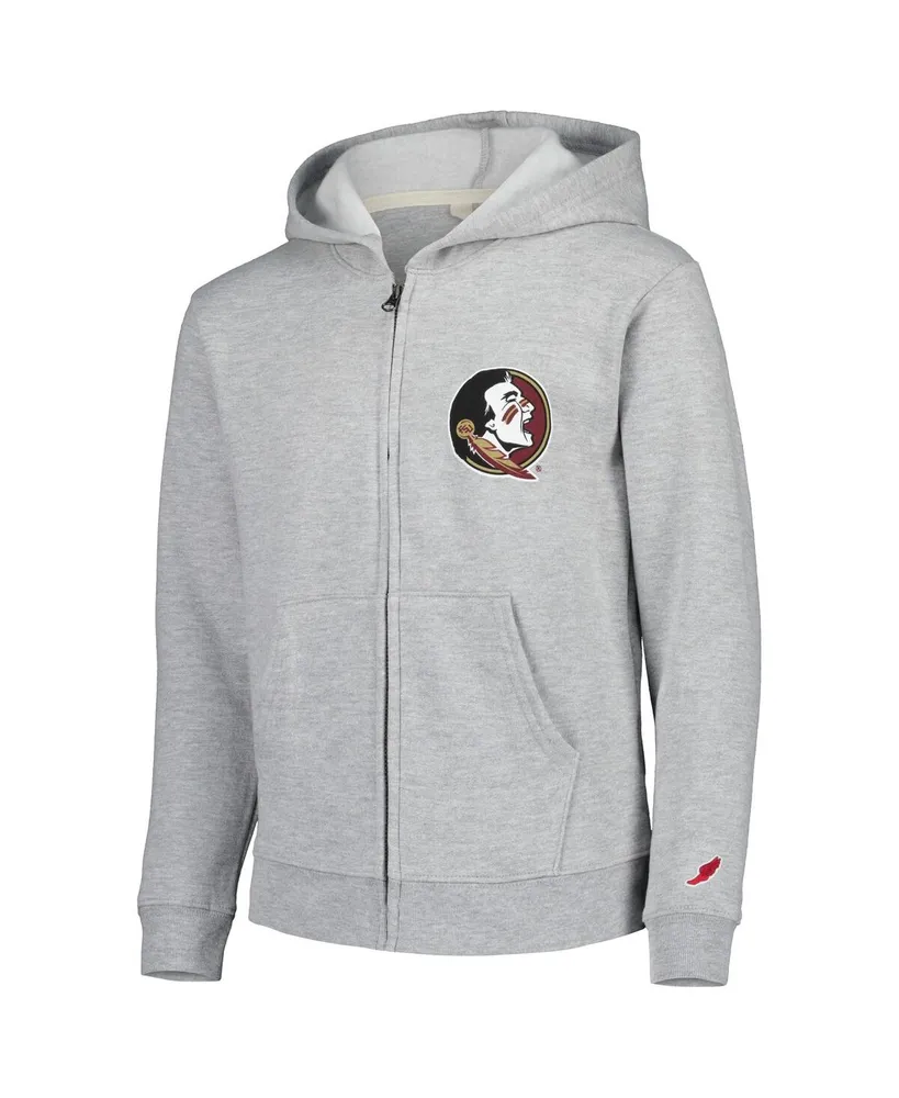 Big Boys League Collegiate Wear Heather Gray Florida State Seminoles Full-Zip Hoodie