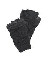 Muk Luks Men's Faux Fur Flip Mittens