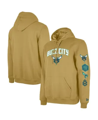 Men's New Era Tan Charlotte Hornets Big and Tall 2023/24 City Edition Jersey Pullover Hoodie