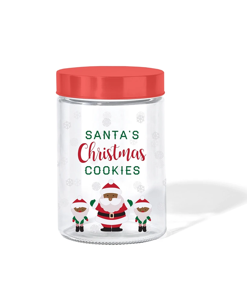 Style Setter Santa's Christmas Cookies Elves Glass Jar