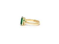 Rivka Friedman Kelly Green Crystal + Cubic Zirconia Open Band Ring