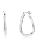 Sterling Silver or Gold Plated over Sterling Silver 27mm Triangle-Shaped Hoop Earrings