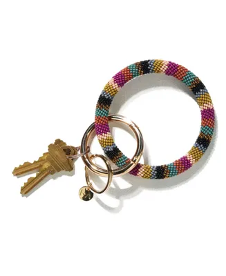 Ink + Alloy Chloe Stripe Key Ring Bright Multicolor