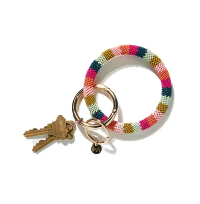 Ink + Alloy Chloe Stripe Key Ring Bright Multicolor