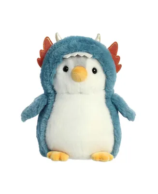 Aurora Small Dragon PomPom Penguin Playful Plush Toy Blue 7"