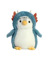 Aurora Small Dragon PomPom Penguin Playful Plush Toy Blue 7"
