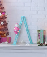 17" Animated Tabletop Pastel Climbing Santa