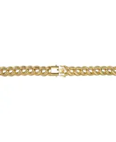 14K Gold Plated Cubic Zirconia Heavy Chain Bracelet