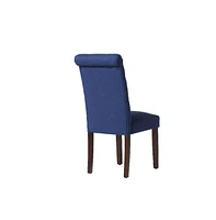 Tufted Fabric Dining Chair with Rolled Back