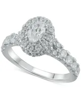 Diamond Oval Halo Bridal Set (2 ct. t.w.) in 14k White Gold