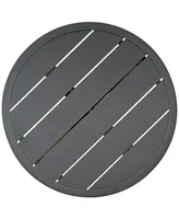 Astaire 24" Round Outdoor Slat Top End Table