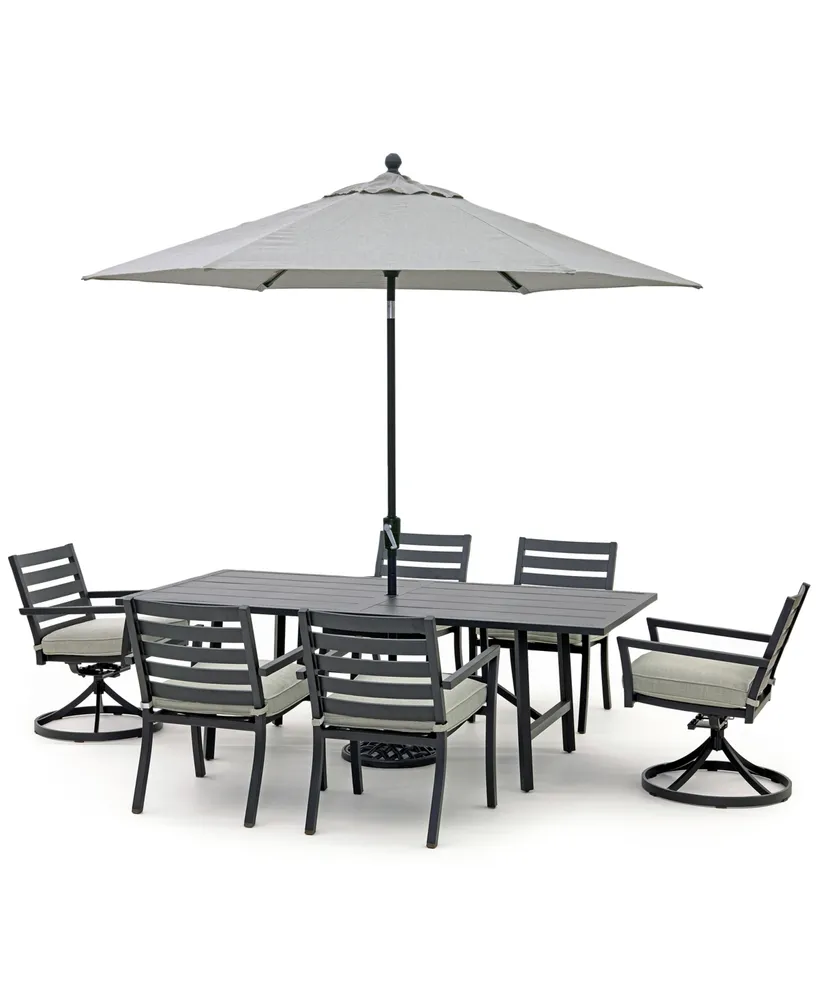 Astaire Outdoor 7-pc dining Set (84x42" table + 4 chairs 2 swivel chairs)