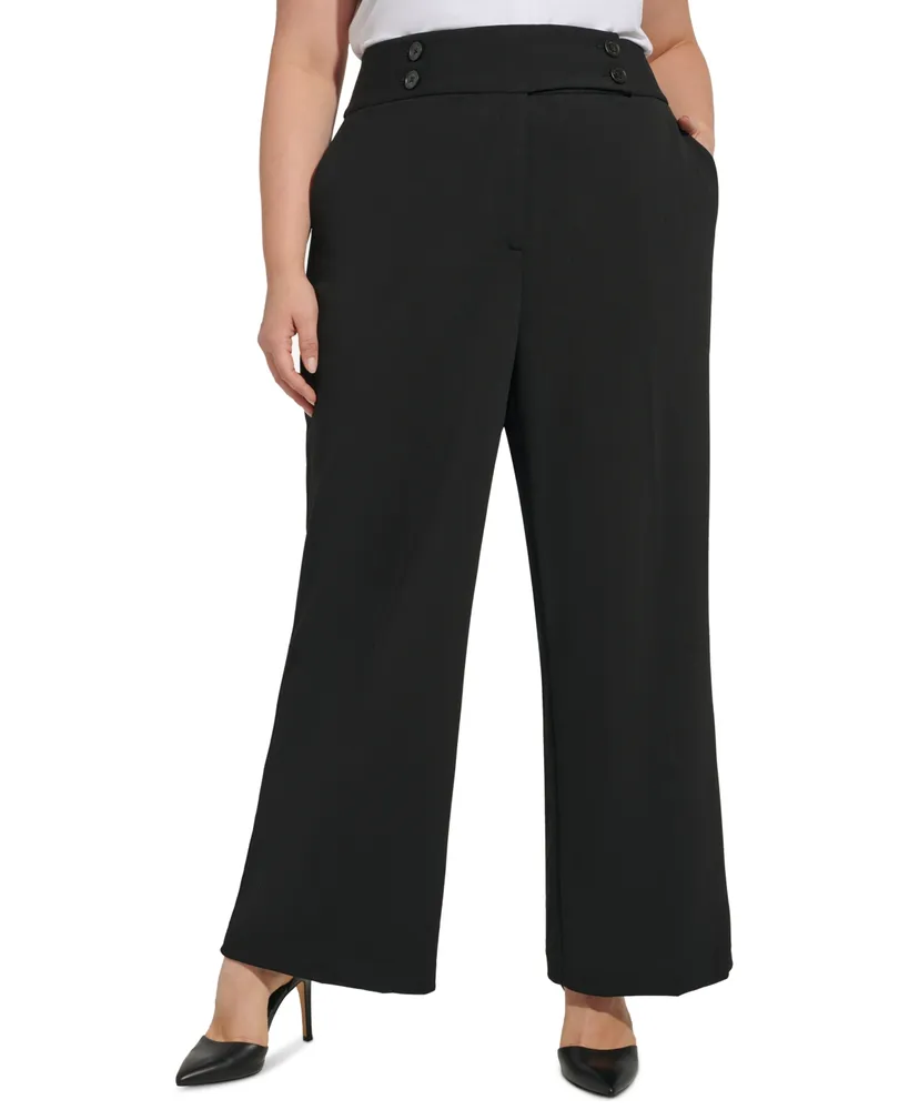 Calvin Klein Women's Wide-Leg Velour Pants - Macy's