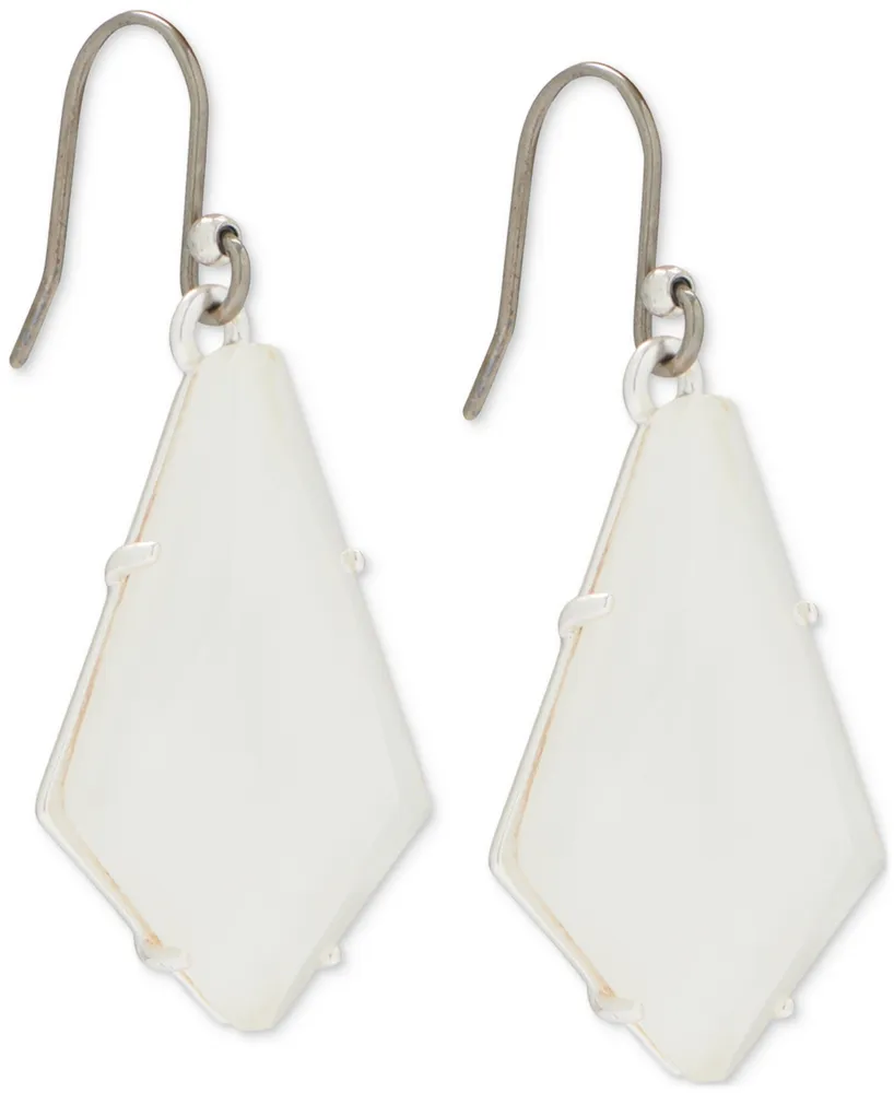 Lucky Brand Silver-Tone Opalescent Crystal Earrings