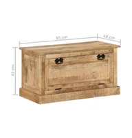 Shoe Storage Bench 33.5"x15.7"x17.7" Solid Mango Wood