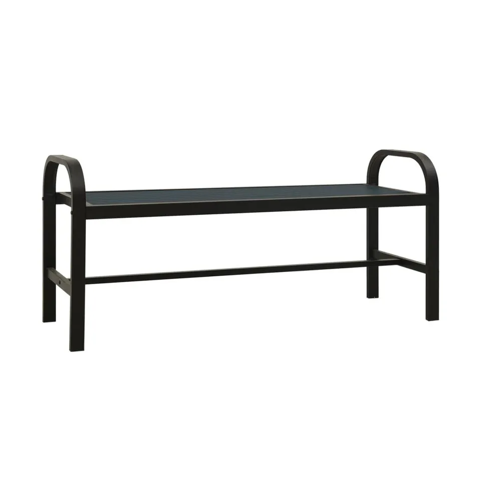 Patio Bench 49" Steel and Wpc Black