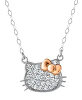 Hello Kitty Diamond Pave Cluster Pendant Necklace (1/6 ct. t.w.) 10k Gold, 16" + 2" extender