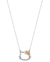 Hello Kitty Diamond Silhouette Pendant Necklace (1/20 ct. t.w.) in 10k White & Rose Gold, 16" + 2" extender