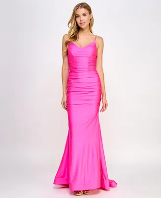 B Darlin Juniors' Shirred Gown, Created for Macy's