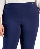 Jm Collection Plus & Petite Tummy Control Pull-On Slim-Leg Pants