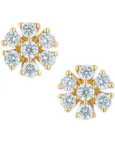 Diamond Starburst Cluster Stud Earrings (1/4 ct. t.w.) in 14k Gold