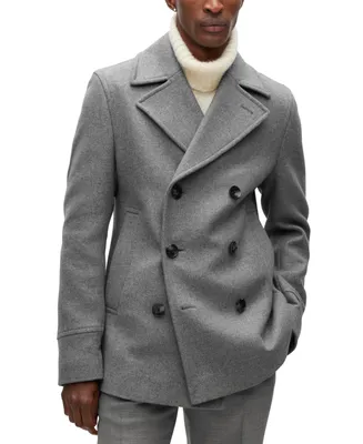 Boss by Hugo Boss Men's Double-Breasted Closure Slim-Fit Coat